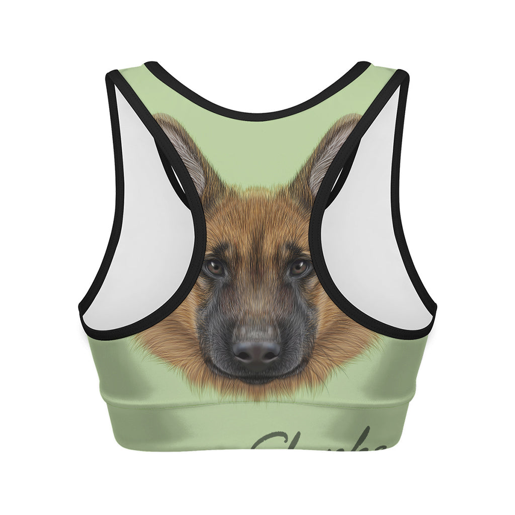 German Shepherd Dog Portrait Print Women's Sports Bra