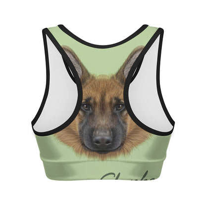 German Shepherd Dog Portrait Print Women's Sports Bra