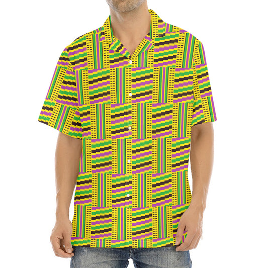 Ghana Kente Pattern Print Aloha Shirt