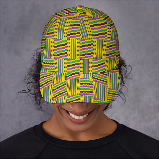 Ghana Kente Pattern Print Baseball Cap
