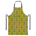 Ghana Kente Pattern Print Bib Apron With Pocket