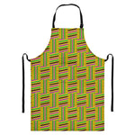 Ghana Kente Pattern Print Bib Apron With Pocket