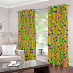 Ghana Kente Pattern Print Blackout Grommet Curtains