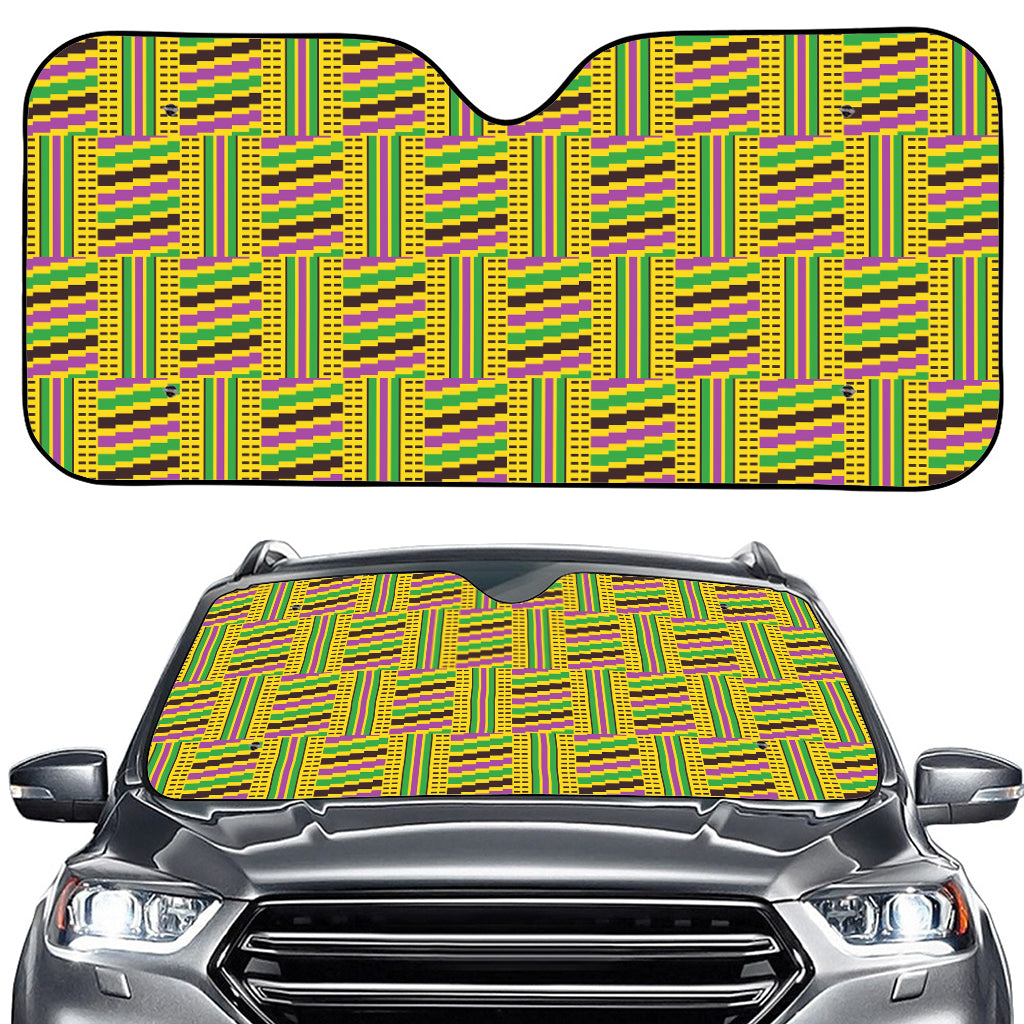 Ghana Kente Pattern Print Car Windshield Sun Shade