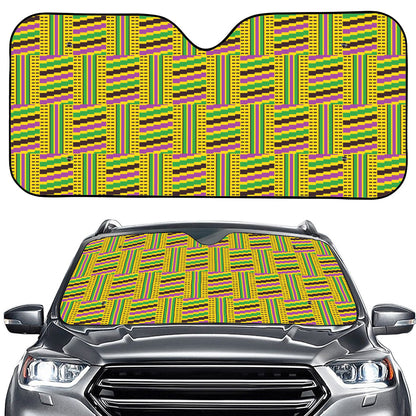 Ghana Kente Pattern Print Car Windshield Sun Shade