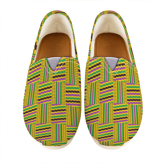 Ghana Kente Pattern Print Casual Shoes
