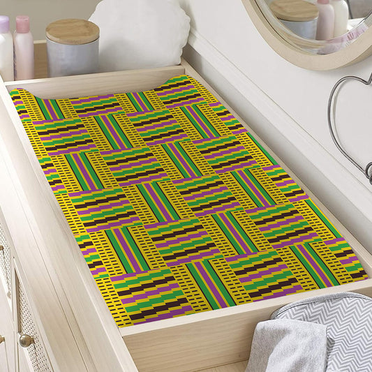 Ghana Kente Pattern Print Changing Pad Cover