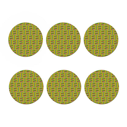 Ghana Kente Pattern Print Coaster Set
