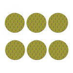 Ghana Kente Pattern Print Coaster Set