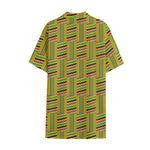 Ghana Kente Pattern Print Cotton Hawaiian Shirt