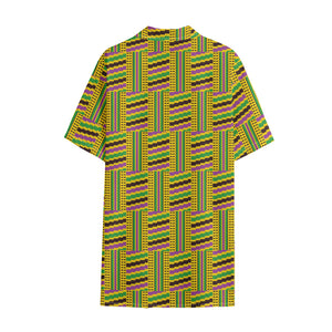 Ghana Kente Pattern Print Cotton Hawaiian Shirt