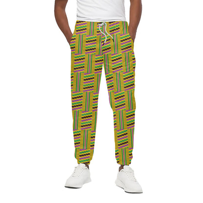 Ghana Kente Pattern Print Cotton Pants