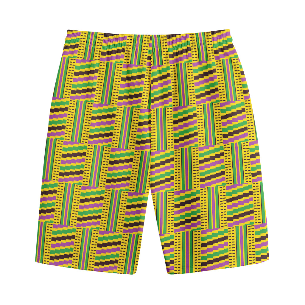 Ghana Kente Pattern Print Cotton Shorts