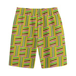 Ghana Kente Pattern Print Cotton Shorts
