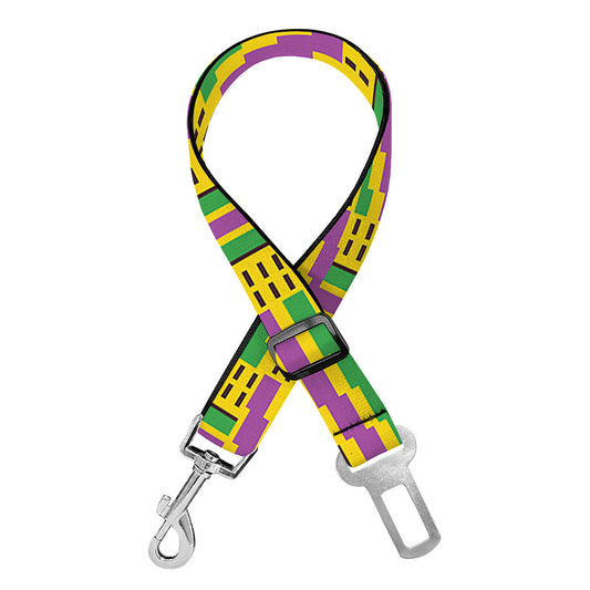Ghana Kente Pattern Print Dog Seat Belt