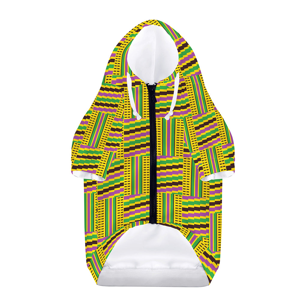 Ghana Kente Pattern Print Dog Zip Up Hoodie