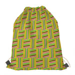 Ghana Kente Pattern Print Drawstring Bag