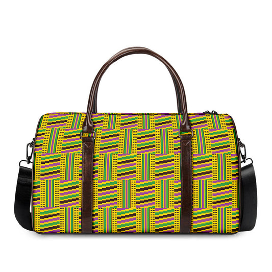 Ghana Kente Pattern Print Duffle Bag