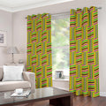 Ghana Kente Pattern Print Extra Wide Grommet Curtains