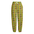 Ghana Kente Pattern Print Fleece Lined Knit Pants