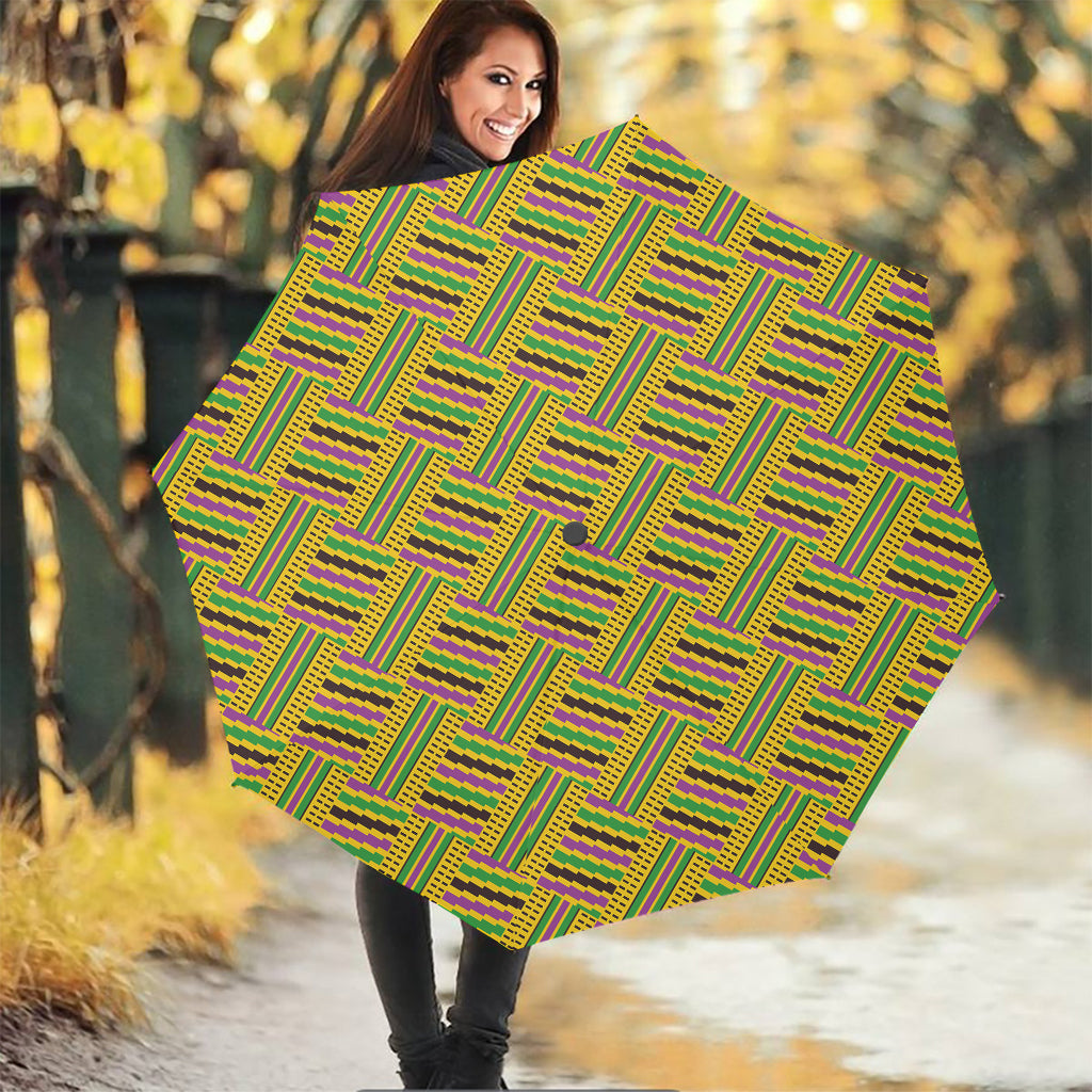 Ghana Kente Pattern Print Foldable Umbrella