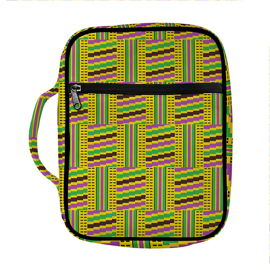 Ghana Kente Pattern Print Front Pocket Bible Bag