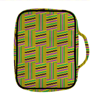 Ghana Kente Pattern Print Front Pocket Bible Bag