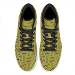Ghana Kente Pattern Print High Top Leather Sneakers