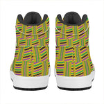 Ghana Kente Pattern Print High Top Leather Sneakers