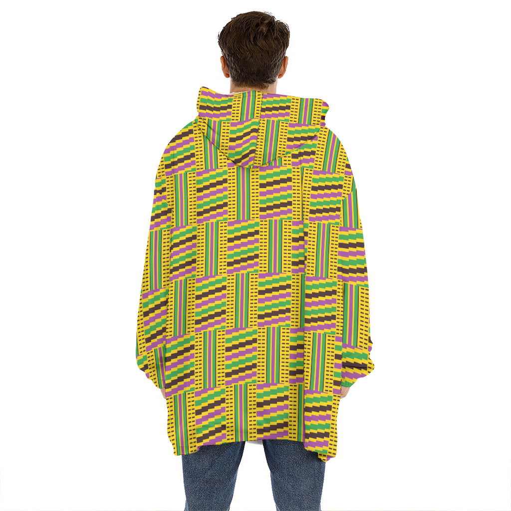 Ghana Kente Pattern Print Hoodie Blanket
