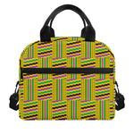 Ghana Kente Pattern Print Insulated Lunch Bag