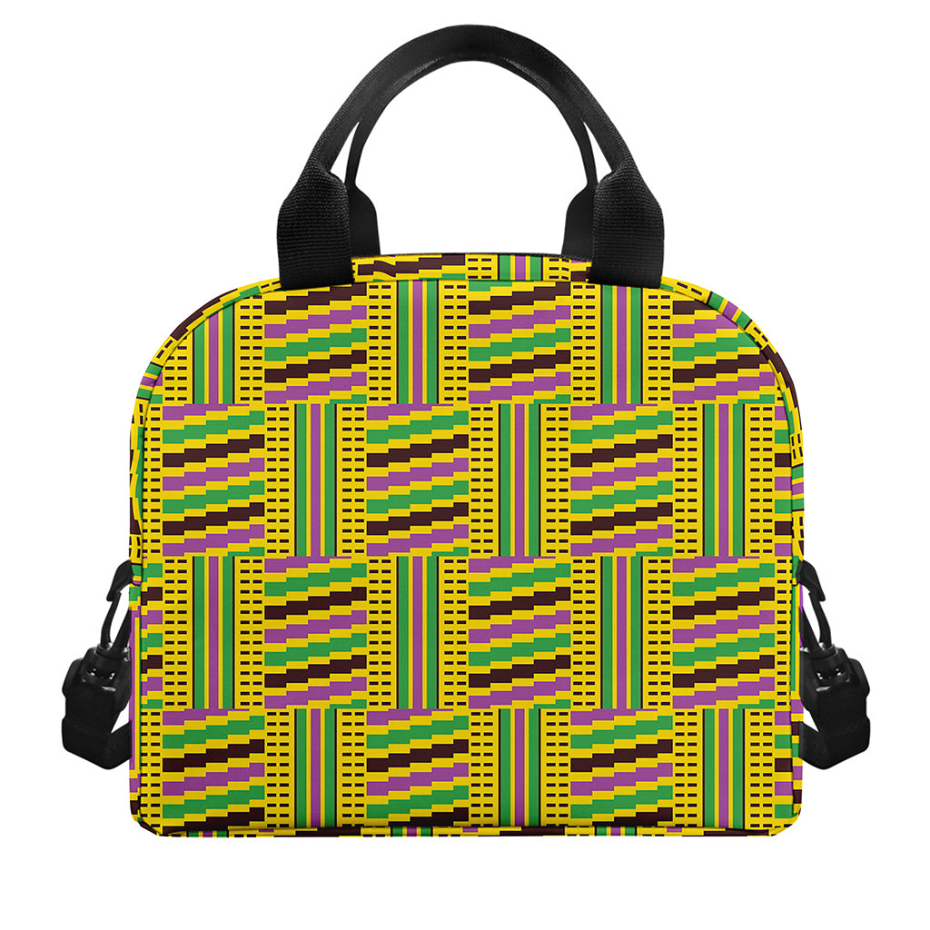 Ghana Kente Pattern Print Insulated Lunch Bag