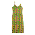 Ghana Kente Pattern Print Jersey Midi Cami Dress