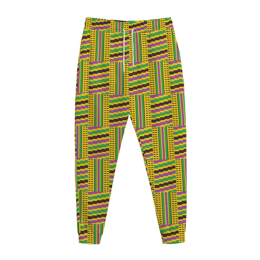 Ghana Kente Pattern Print Jogger Pants