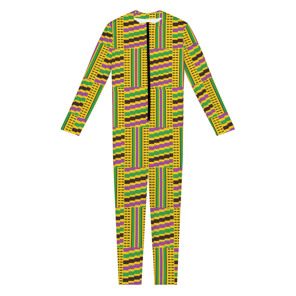 Ghana Kente Pattern Print Jumpsuit