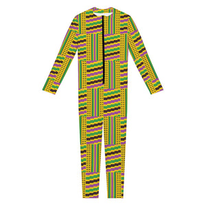 Ghana Kente Pattern Print Jumpsuit