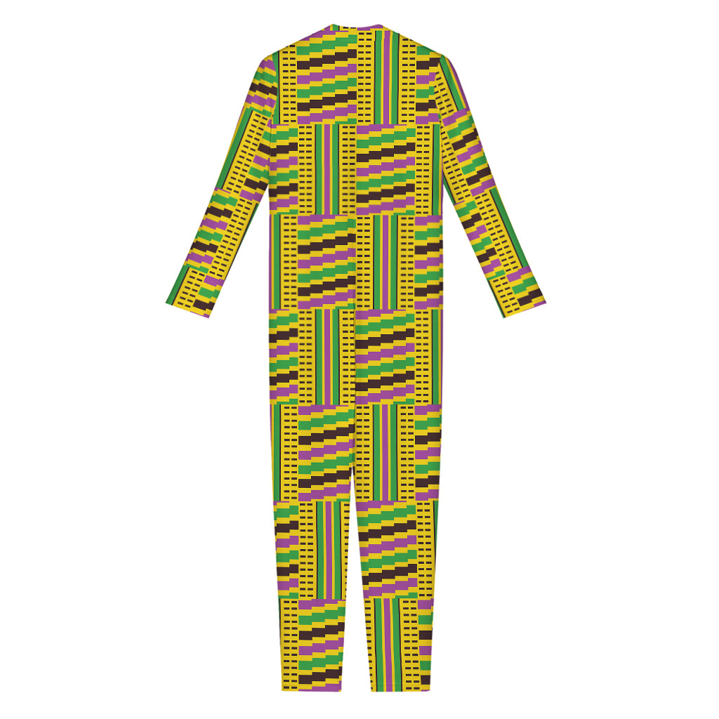 Ghana Kente Pattern Print Jumpsuit