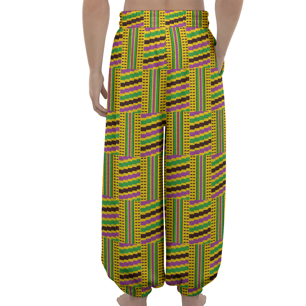 Ghana Kente Pattern Print Lantern Pants
