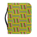 Ghana Kente Pattern Print Leather Bible Cover