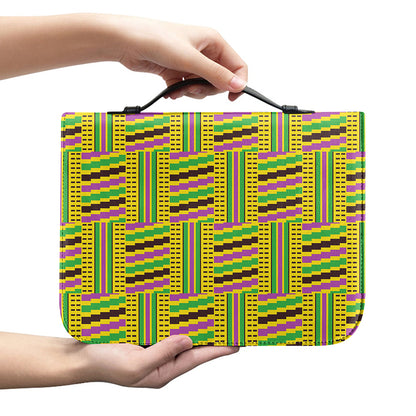 Ghana Kente Pattern Print Leather Bible Cover