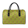 Ghana Kente Pattern Print Leather Duffel Bag