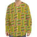 Ghana Kente Pattern Print Long Sleeve Baseball Jersey