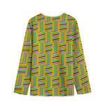 Ghana Kente Pattern Print Long Sleeve Short Coat