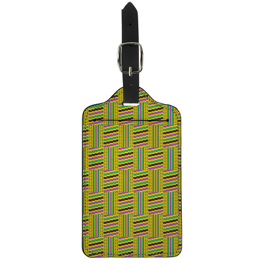 Ghana Kente Pattern Print Luggage Tag
