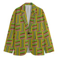 Ghana Kente Pattern Print Men's Blazer
