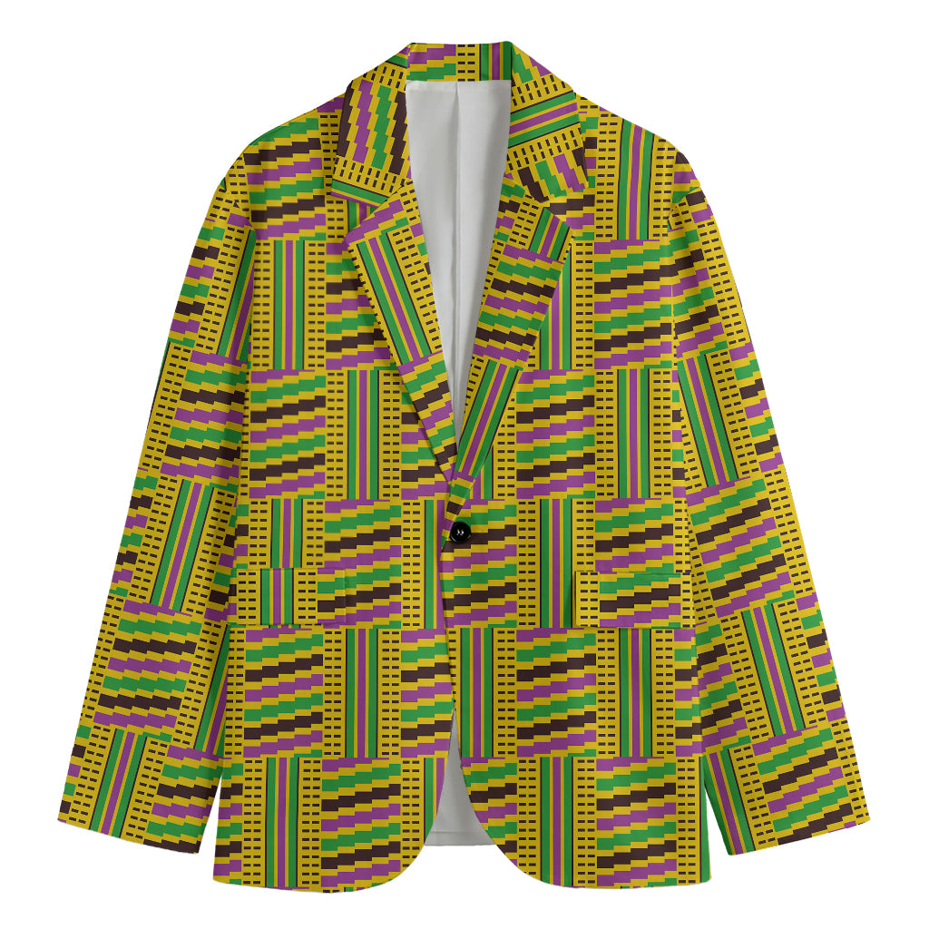Ghana Kente Pattern Print Men's Blazer