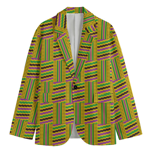 Ghana Kente Pattern Print Men's Blazer