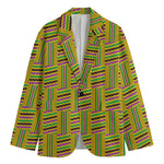 Ghana Kente Pattern Print Men's Blazer