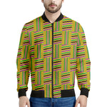 Ghana Kente Pattern Print Men's Bomber Jacket