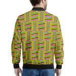 Ghana Kente Pattern Print Men's Bomber Jacket